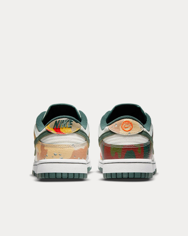 Nike Dunk Low SE Sail / Green / Orange Low Top Sneakers - 4