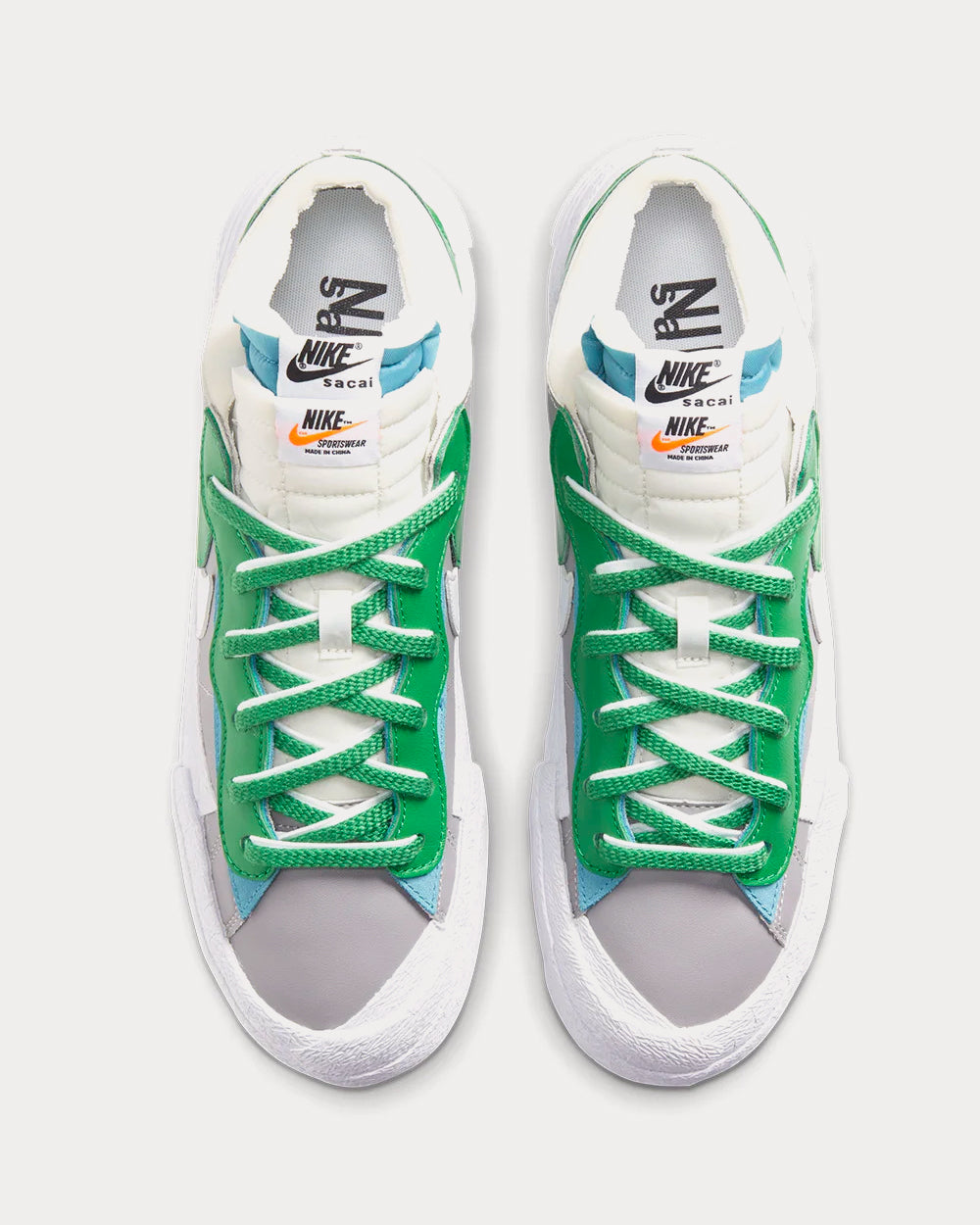 Nike x sacai Blazer Low Medium Grey / Classic Green Low Top Sneakers - 3