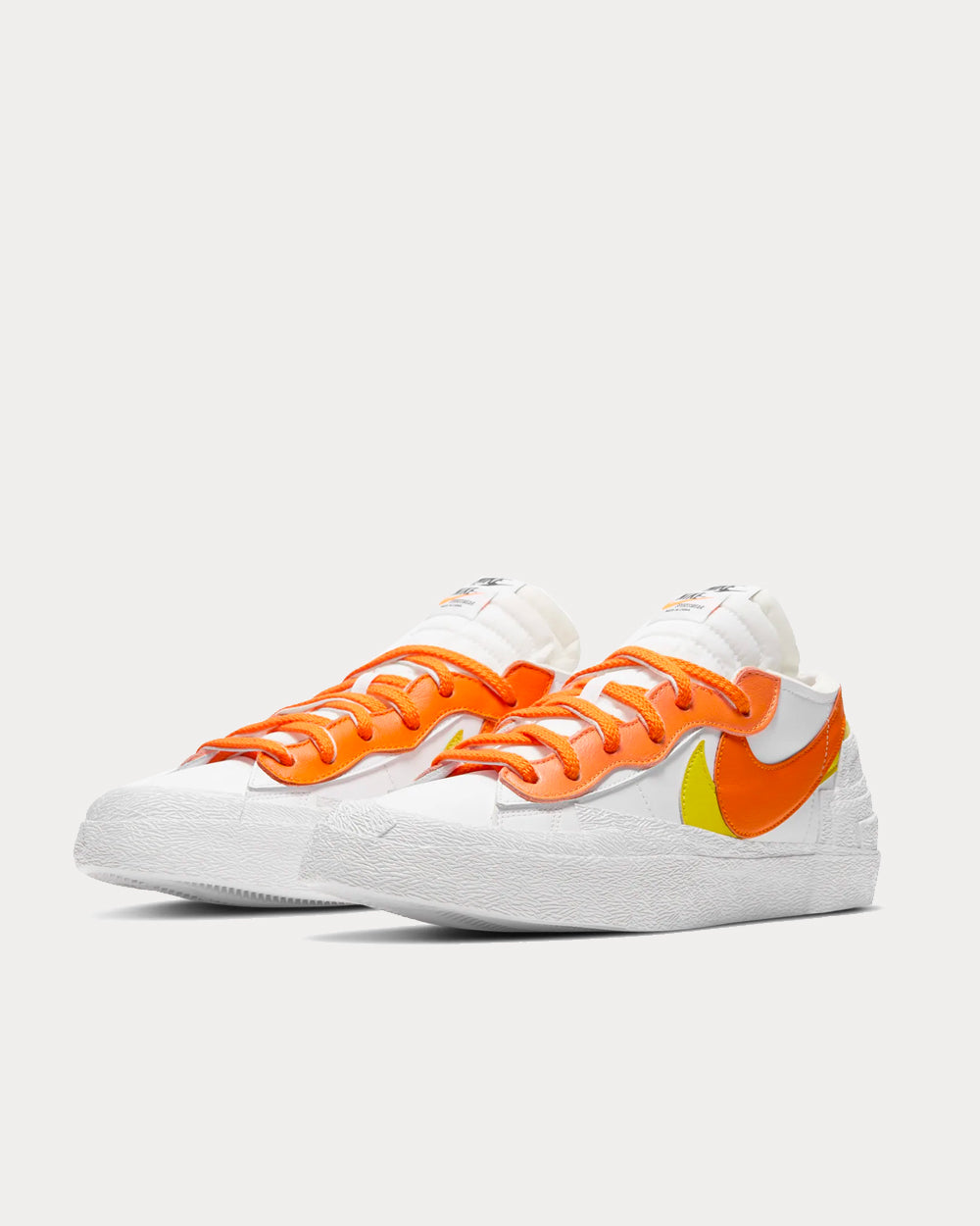 Nike x sacai Blazer Low White / Magma Orange Low Top Sneakers ...