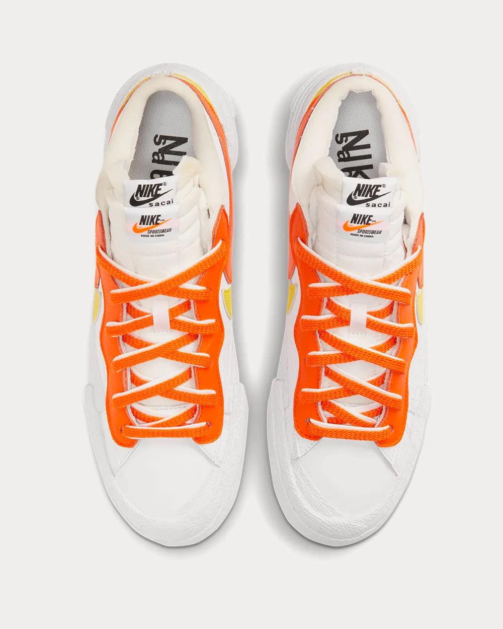 Nike x sacai Blazer Low White / Magma Orange Low Top Sneakers - 3