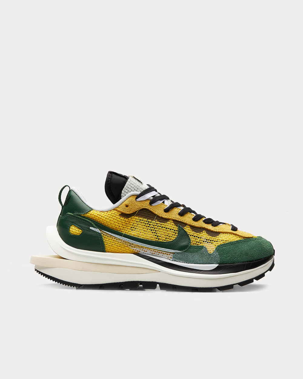 Nike x sacai VaporWaffle Tour Yellow u0026 Gorge Green-Sail Low Top Sneakers -  Sneak in Peace