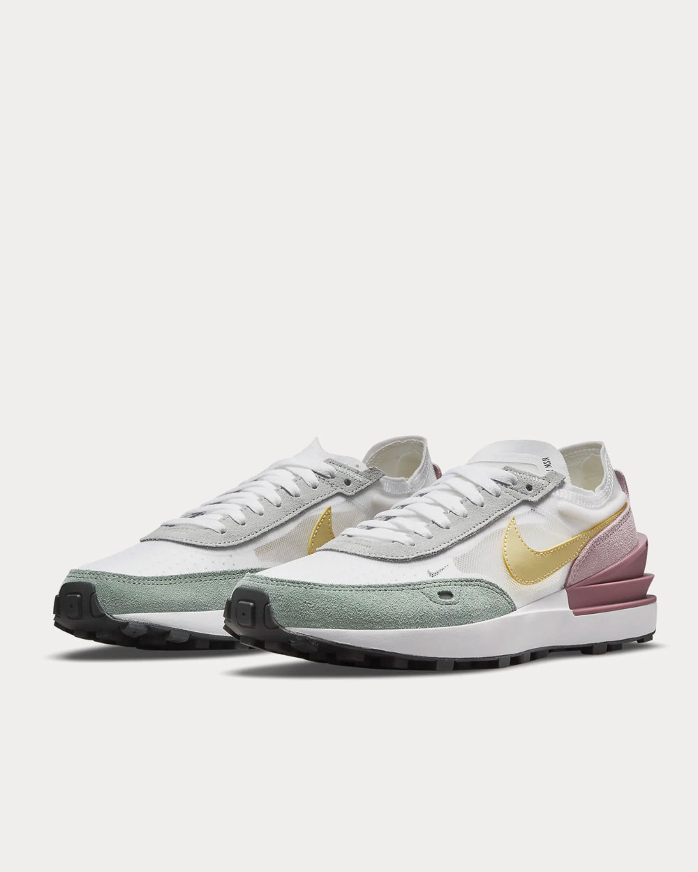 Nike Waffle One White / Regal Pink / Light Mulberry / Lemon Drop Low Top Sneakers - 3