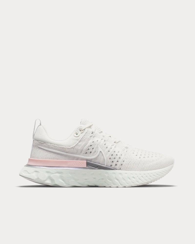 Nike React Infinity Run Flyknit 2 Platinum Tint / Barely Green / Metallic Silver / White Running Shoes - 1