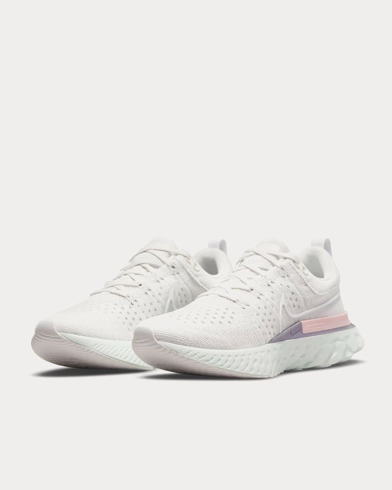 Nike React Infinity Run Flyknit 2 Platinum Tint / Barely Green / Metallic Silver / White Running Shoes - 3