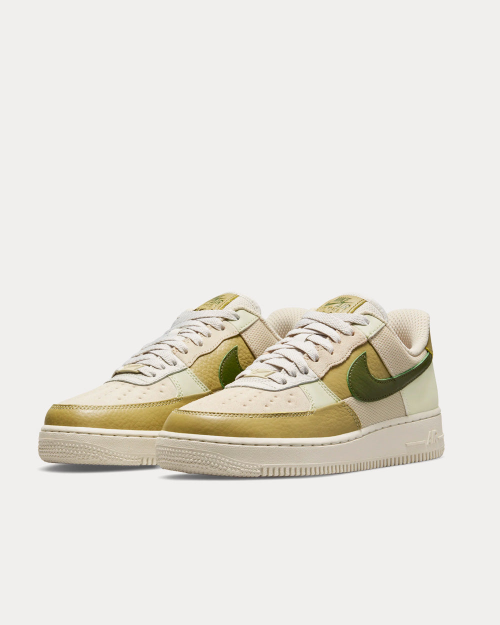 Nike Air Force 1 Scrap Light Bone / Light Green Low Top Sneakers - 3