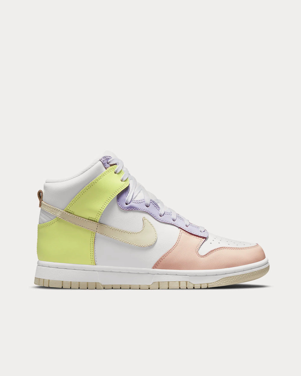 Nike Dunk High White / Light Lemon Twist / Pure Violet / Cashmere High Top Sneakers - 1