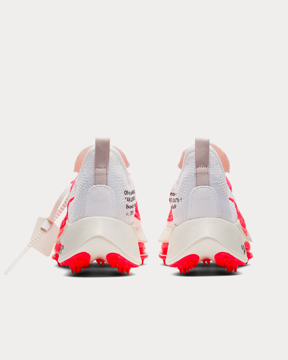 Nike x Off White Air Zoom Tempo NEXT White Solar Red Low Top Sneakers Sneak in Peace