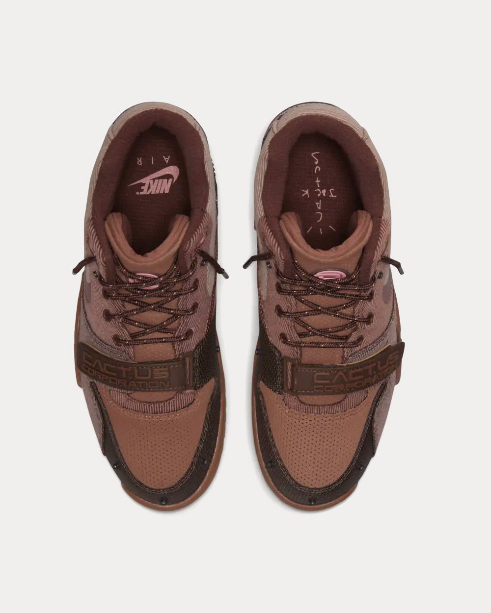 Nike x Travis Scott Air Trainer 1 Archaeo Brown and Rust Pink High Top  Sneakers - Sneak in Peace