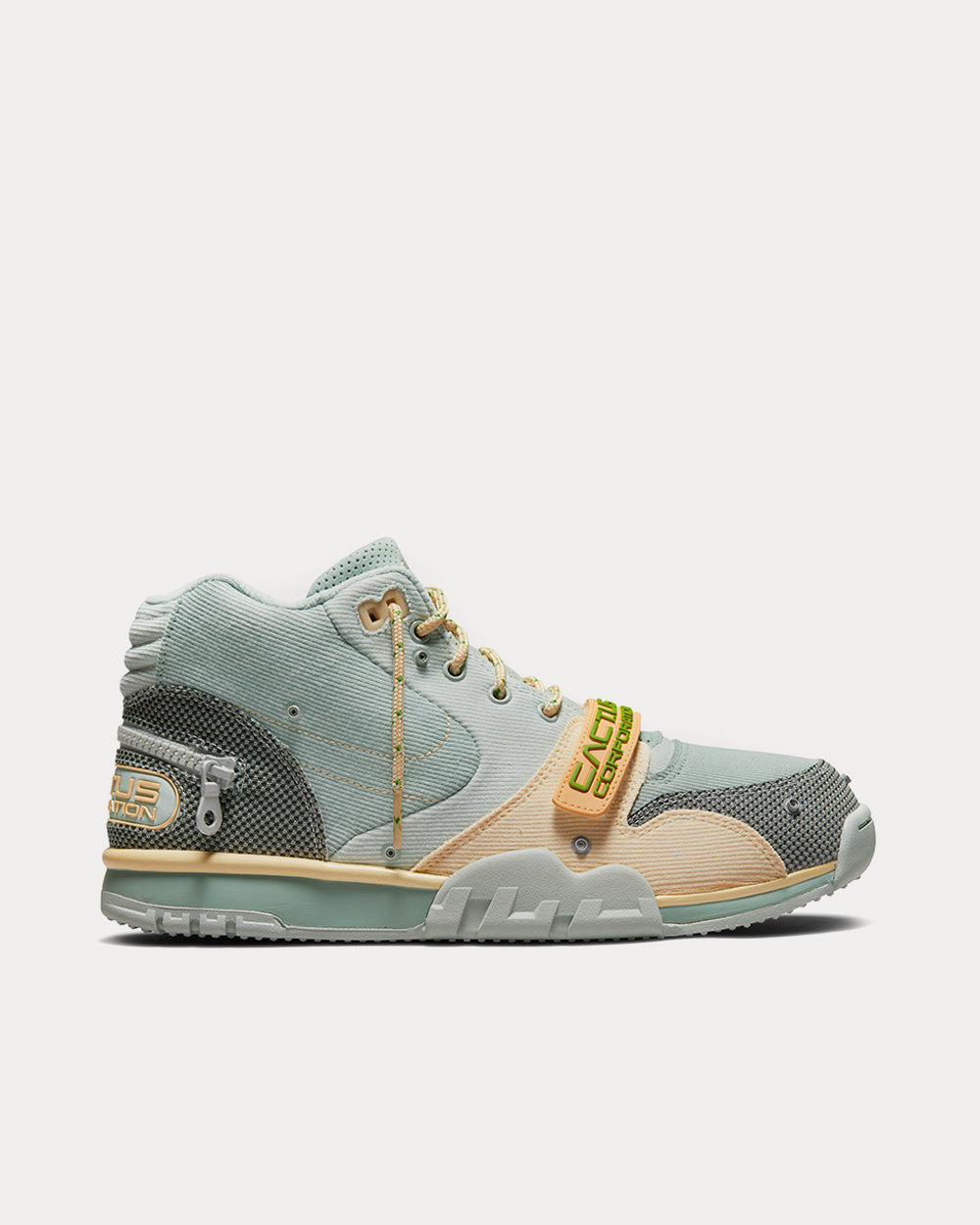 Nike x Travis Scott Air Trainer 1 Grey Haze and Dusty Sage High Top Sneakers Sneak in Peace