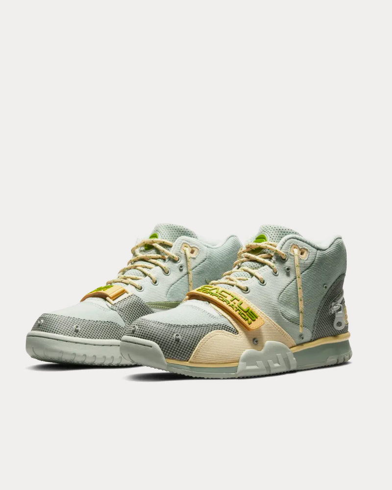 Nike x Travis Scott Air Trainer 1 Grey Haze and Dusty Sage High Top Sneakers - 3