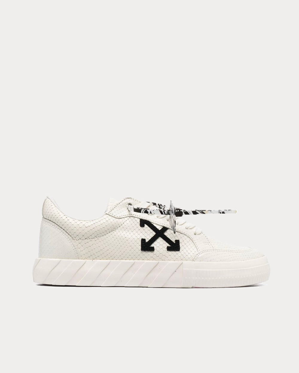 Off-White Vulcanized White Black Low Top Sneakers - 1