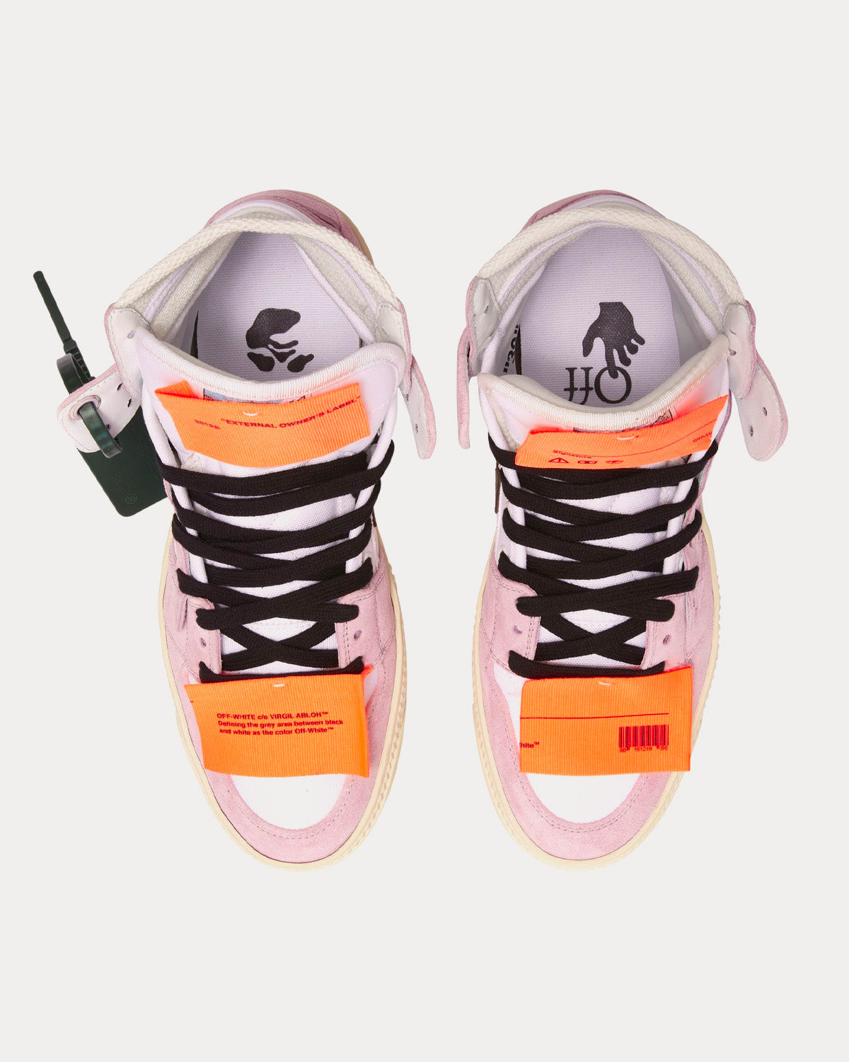 Off-White 3.0 Off Court Suede & Canvas White / Lilac High Top Sneakers - 2