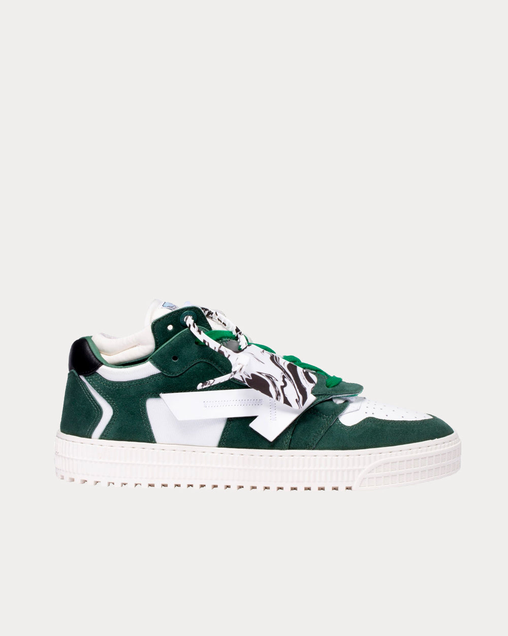 Off-White Floating Arrow White & Green Low Top Sneakers - 1