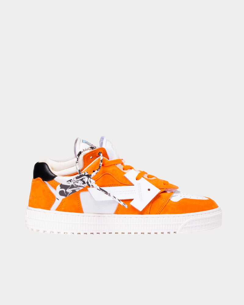 Off-White Floating Arrow White & Orange Low Top Sneakers - 1