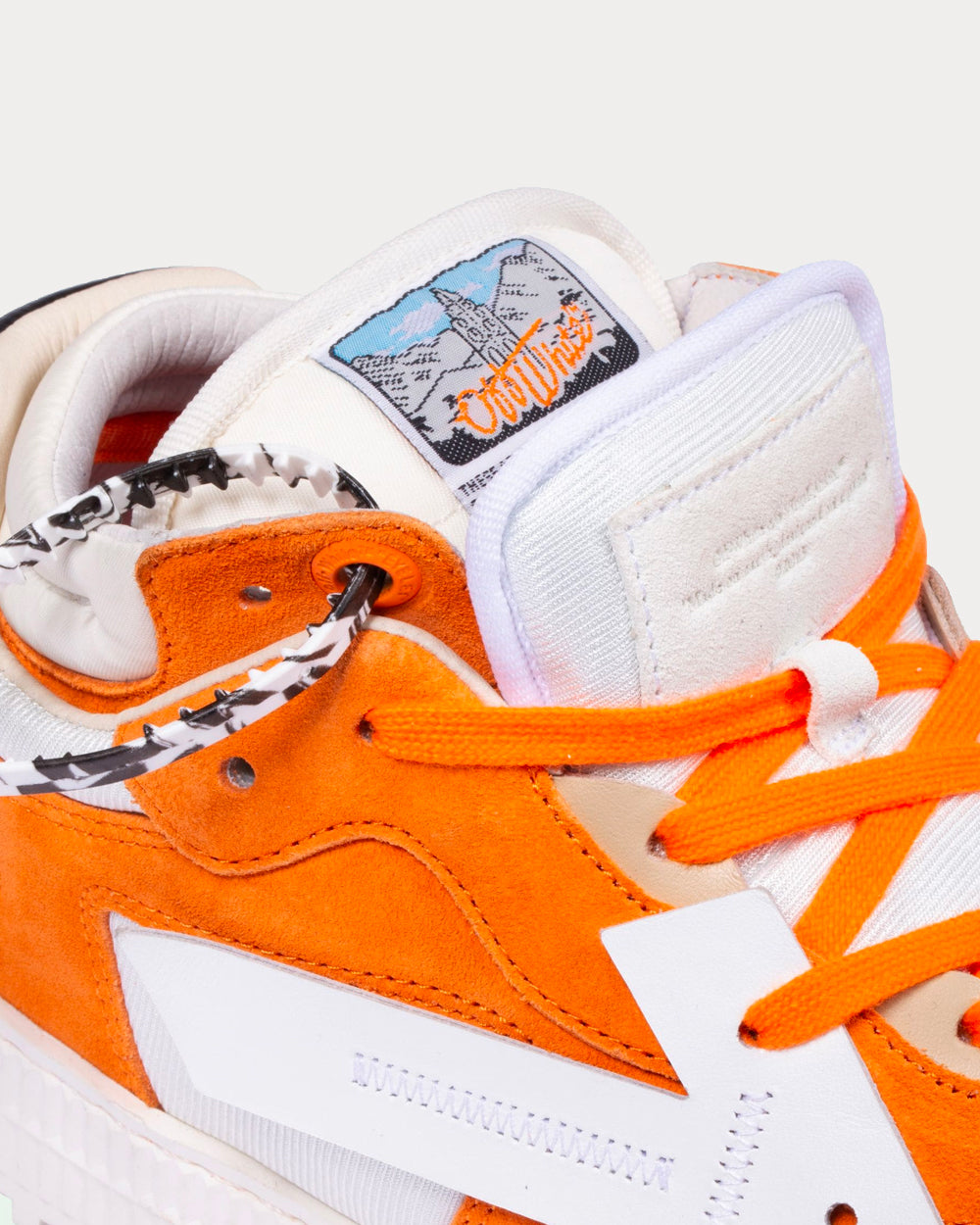 Off-White Floating Arrow White & Orange Low Top Sneakers - 3