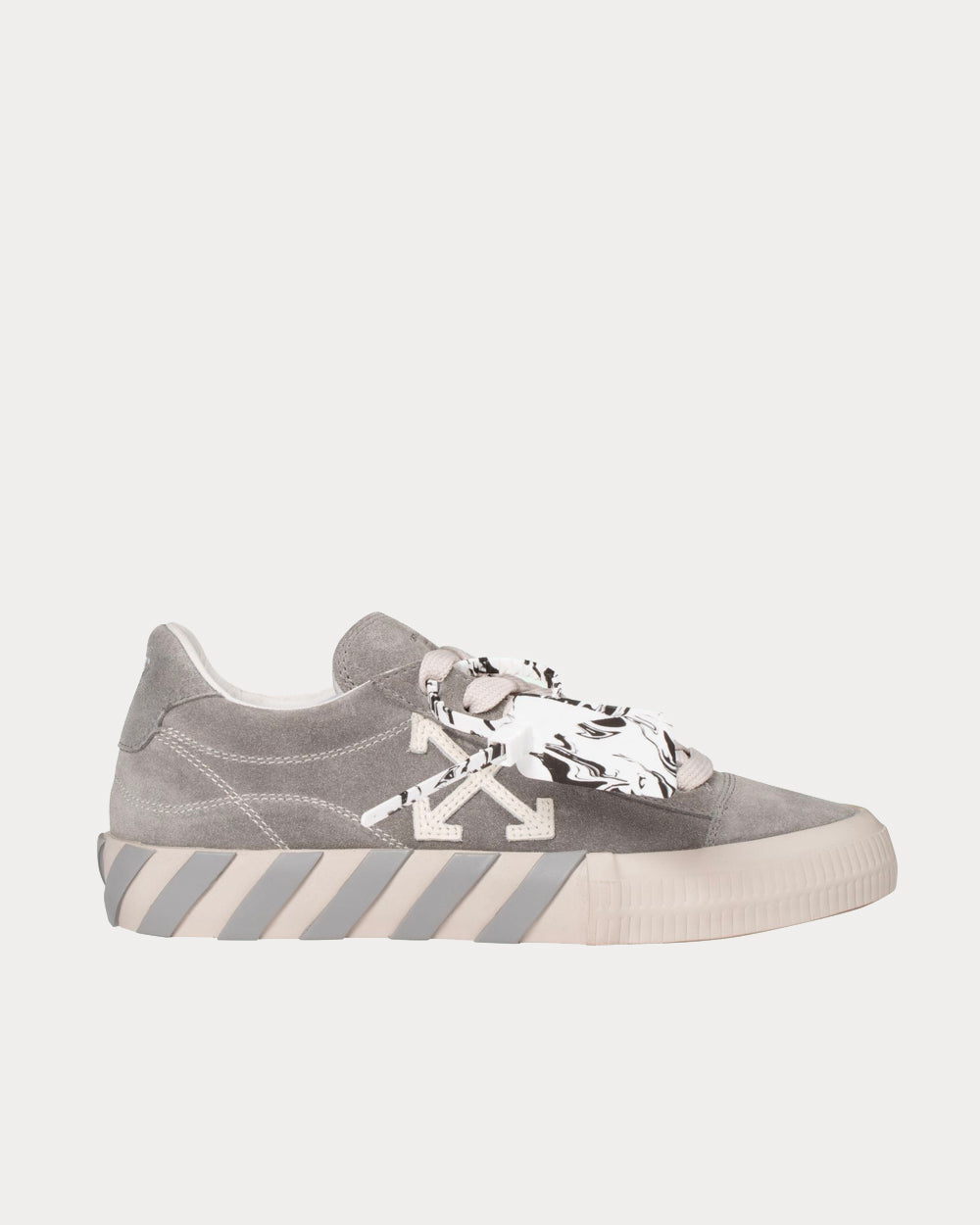 Off-White Vulcanized Grey / White Low Top Sneakers - 1