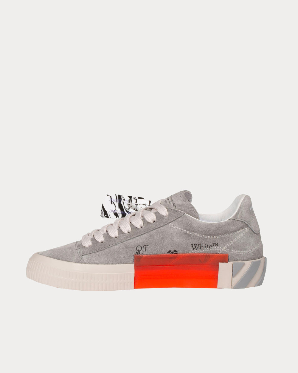 Off-White Vulcanized Grey / White Low Top Sneakers - 3