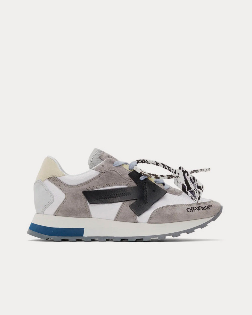 Off-White Runner Logo Suede Grey / Black Low Top Sneakers - 1