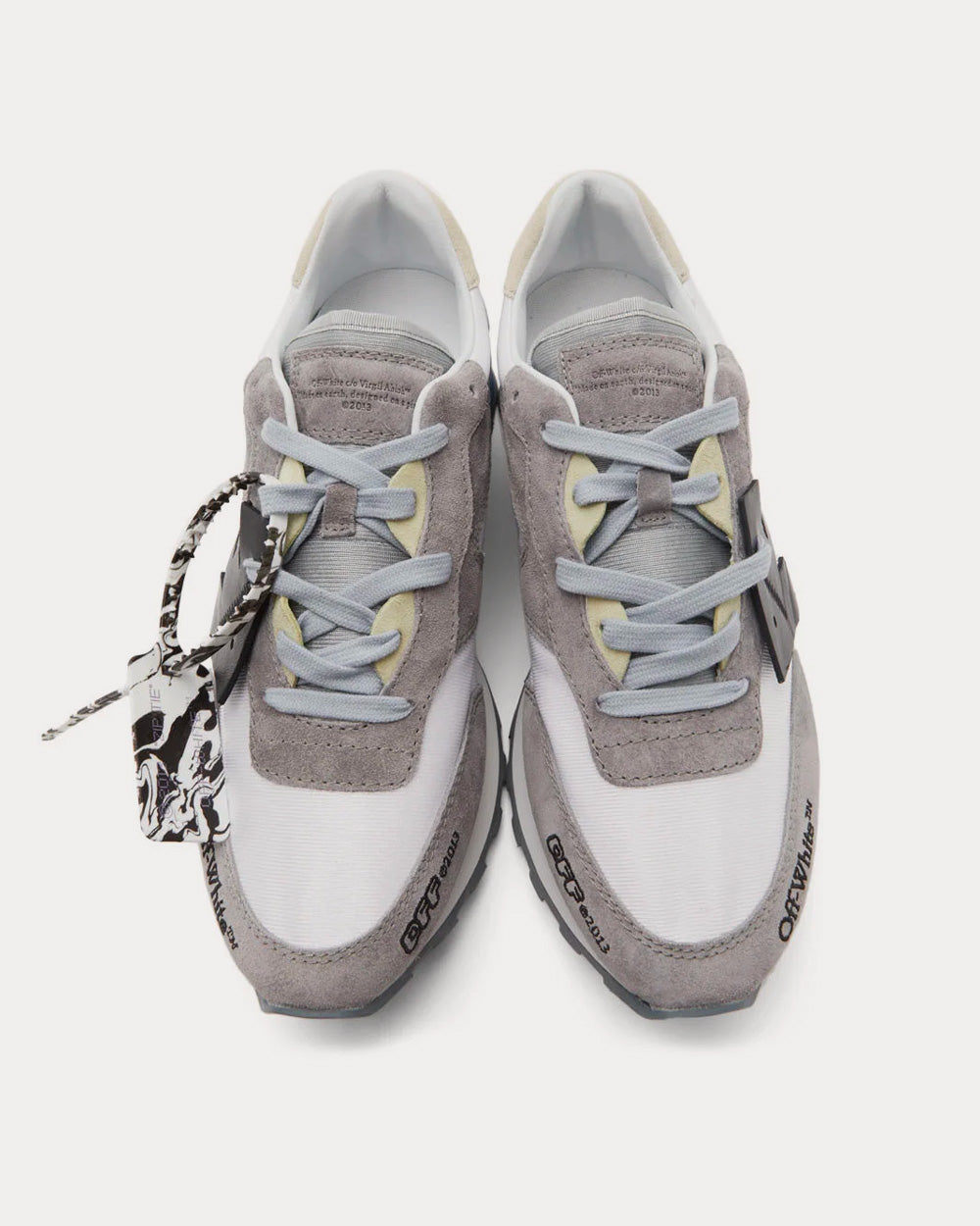 Off-White Runner Logo Suede Grey / Black Low Top Sneakers - 2