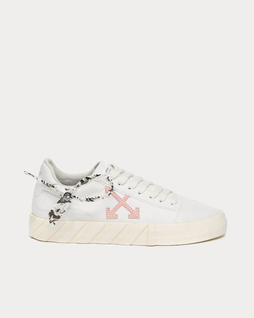 Off-White Vulcanized White / Pink Low Top Sneakers - Sneak in Peace