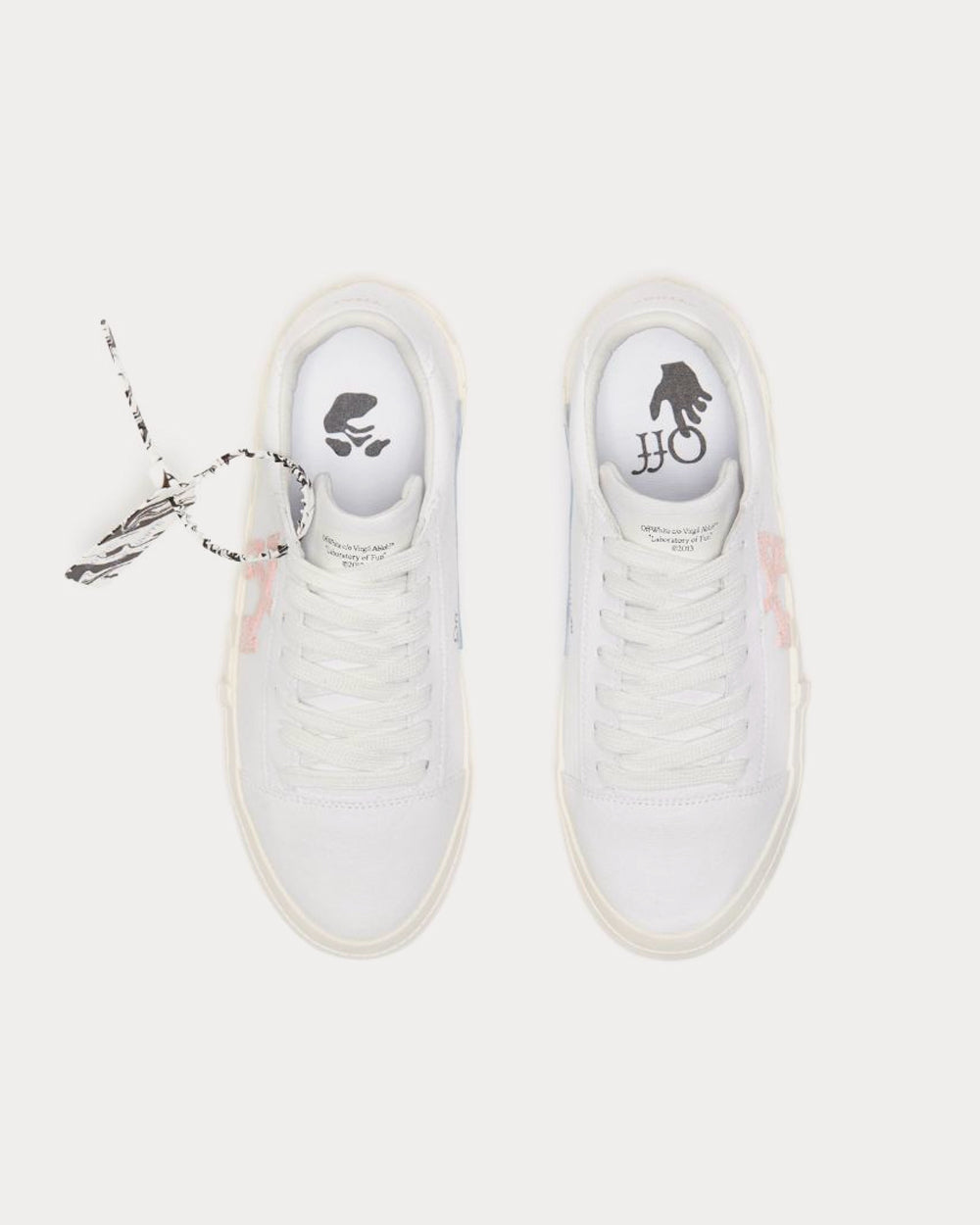 Off-White Vulcanized White / Pink Low Top Sneakers - 3