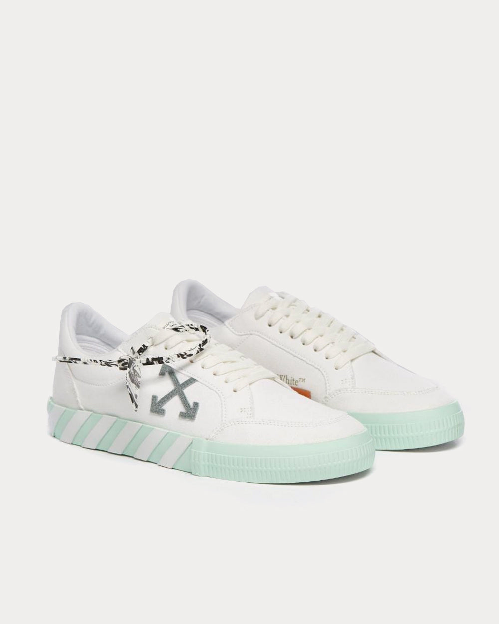 Off-White Vulcanized White / Mint Low Top Sneakers - 2