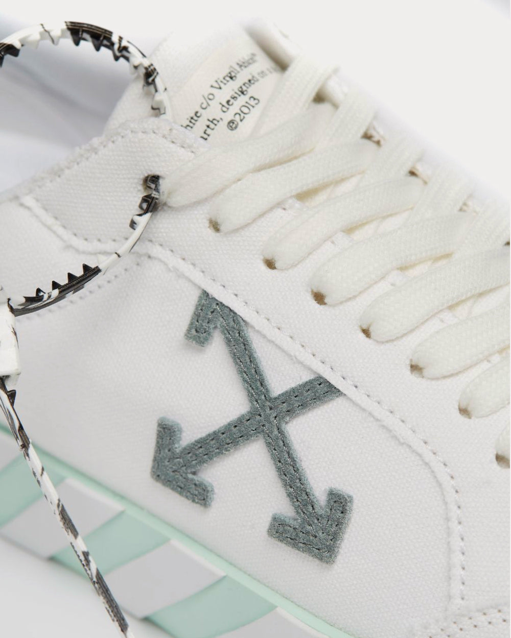 Off-White Vulcanized White / Mint Low Top Sneakers - 4