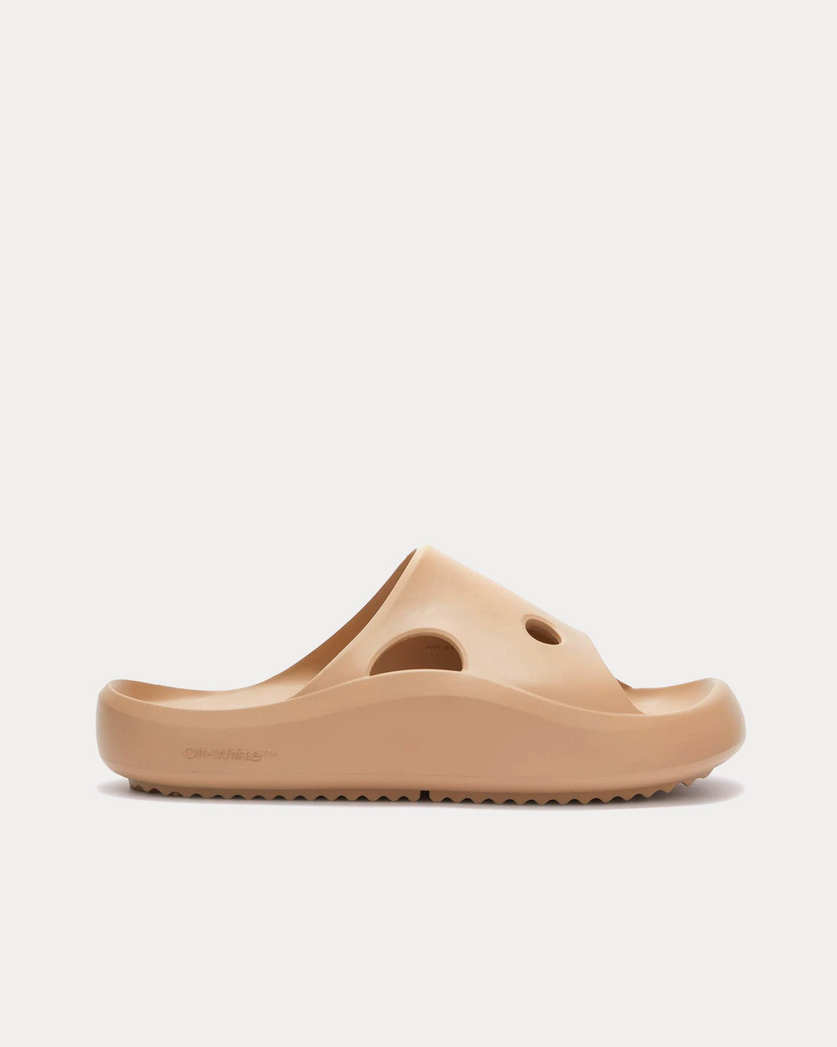 Off-White Meteor Cut-Out Camel Brown Slides - 1