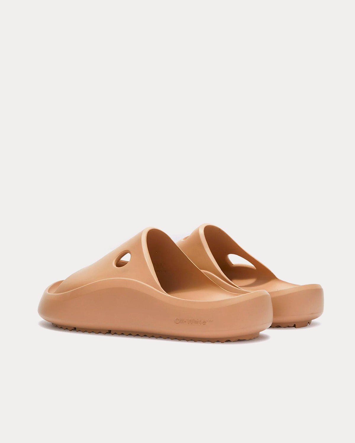 Off-White Meteor Cut-Out Camel Brown Slides - 4