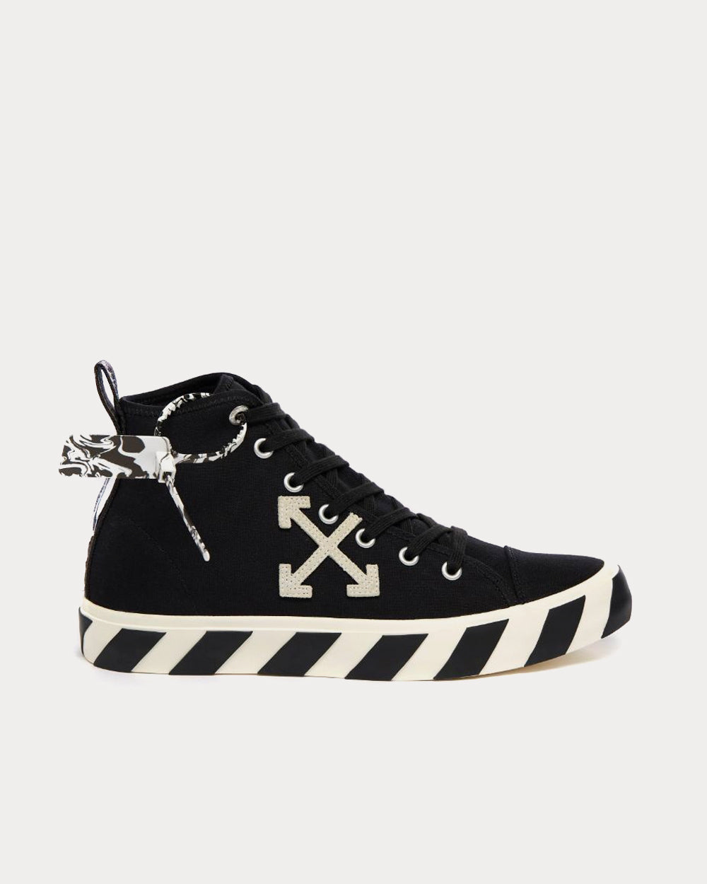 Off-White Mid Vulcanized Black High Top Sneakers - 1