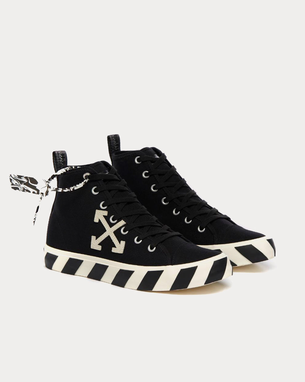 Off-White Mid Vulcanized Black High Top Sneakers - 2