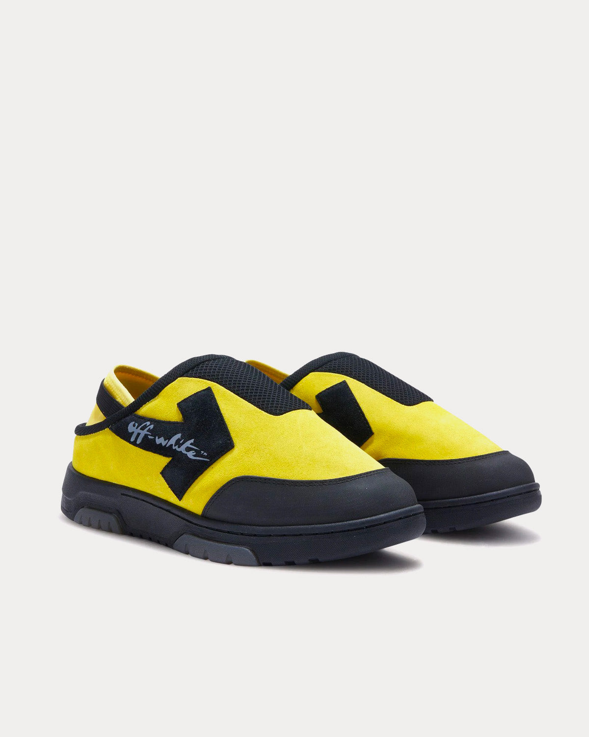 Off-White Mule Out Of Office Yellow / Black Slip Ons - 3