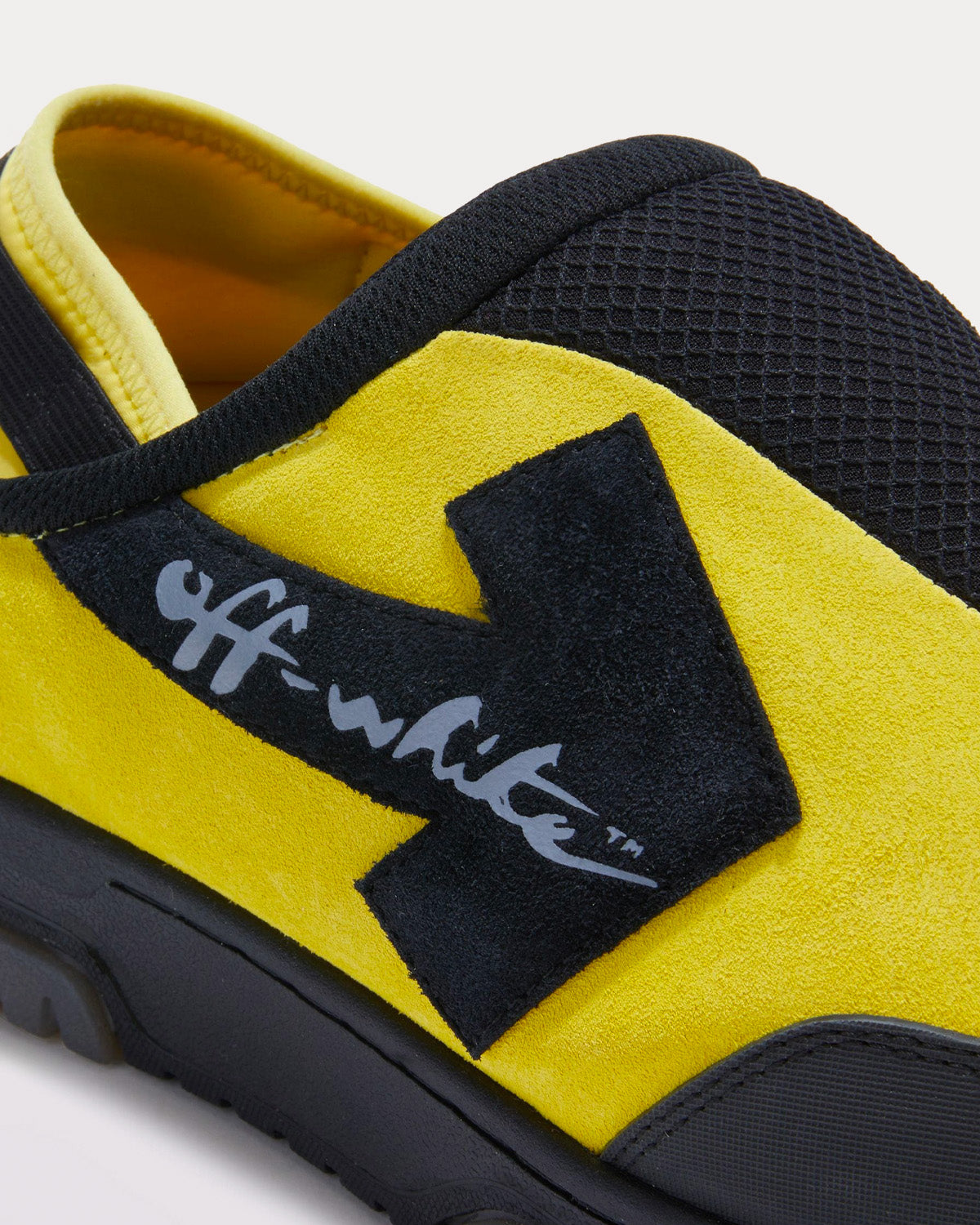 Off-White Mule Out Of Office Yellow / Black Slip Ons - 5