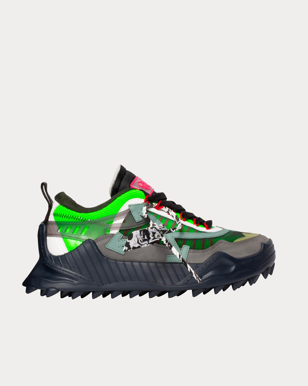 Off-White ODSY-1000 Anthracite Green Low Top Sneakers - 1