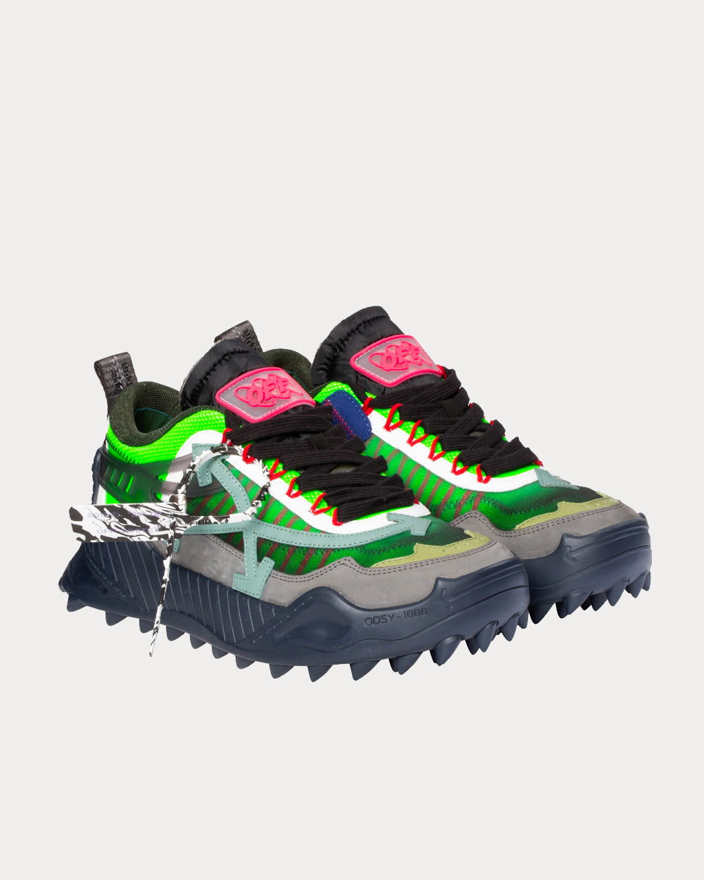 Off-White ODSY-1000 Anthracite Green Low Top Sneakers - 2