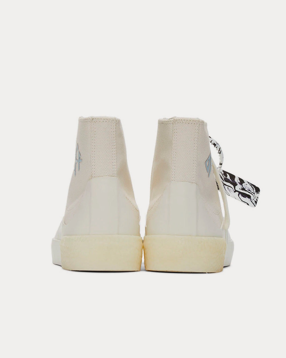 Off-White Vulcanized Canvas Cream / White High Top Sneakers - 3