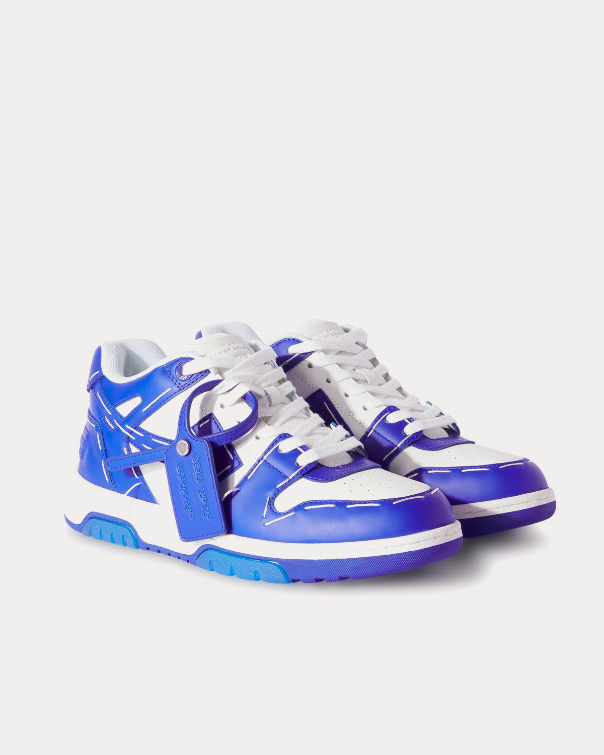 Off-White Ooo Low Sartorial Stitching Dark Blue / White Low Top Sneakers - 3