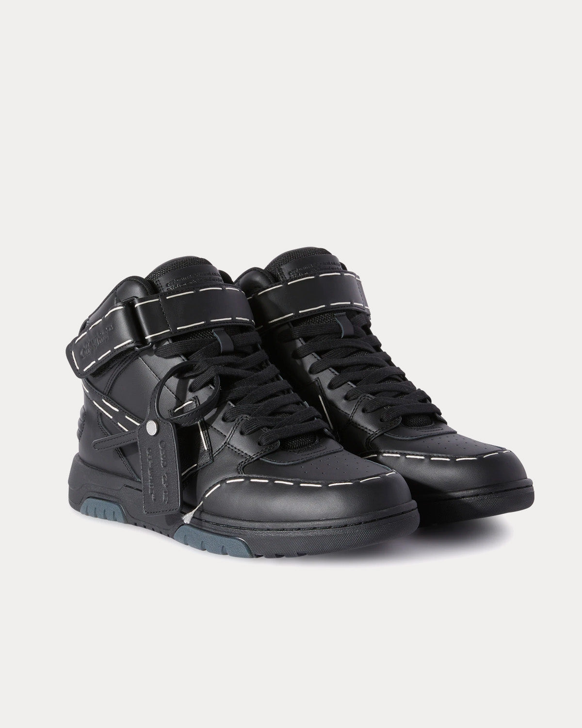 Off-White Ooo Mid Sartorial Stitching Black High Top Sneakers - 3