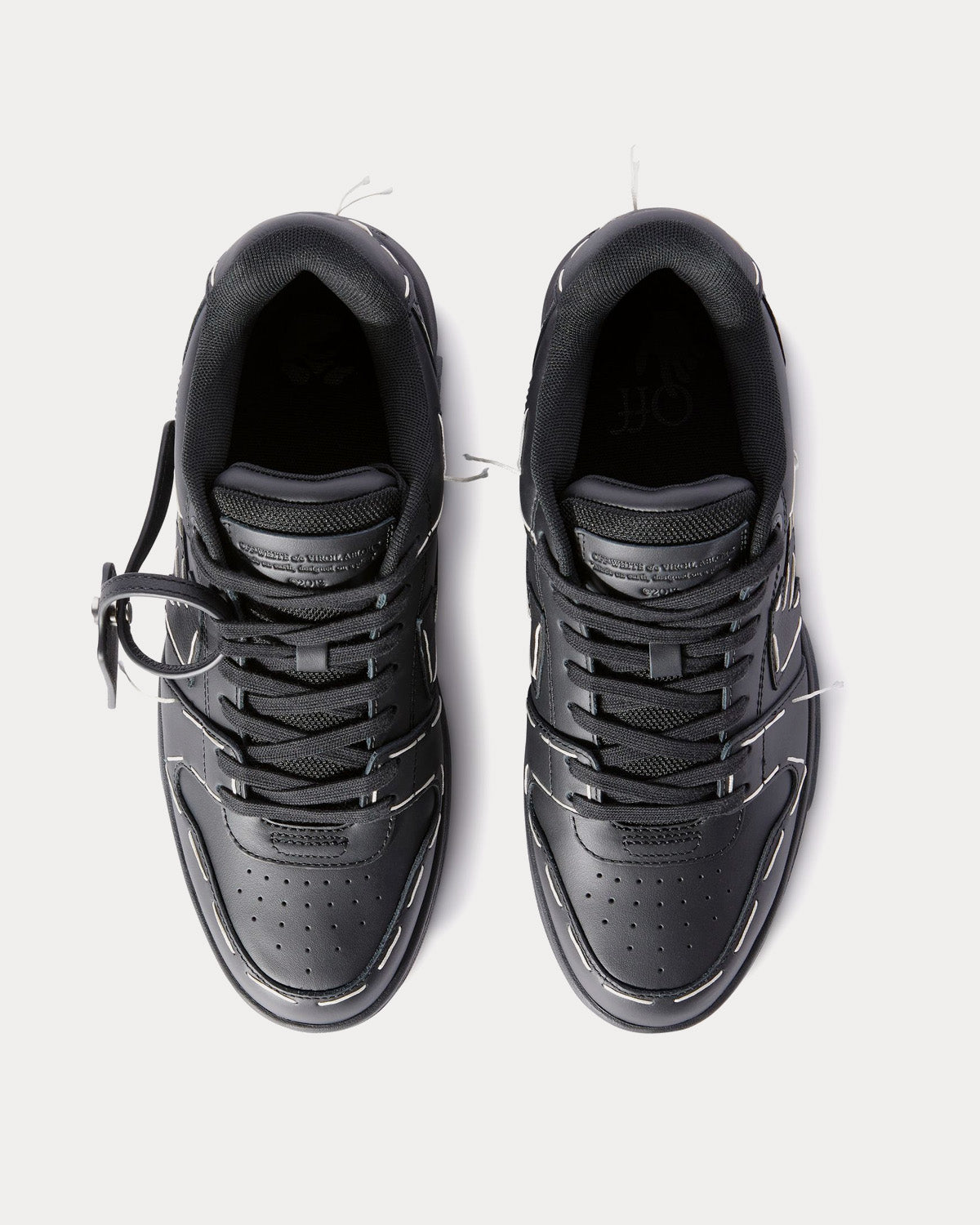 Off-White Ooo Low Sartorial Stitching Black Low Top Sneakers - 2