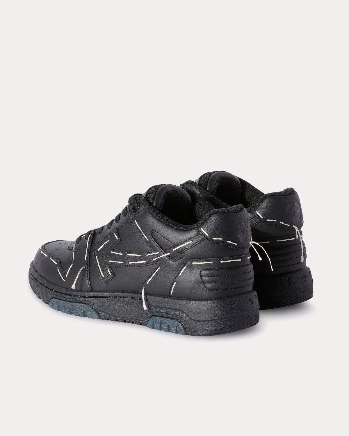 Off-White Ooo Low Sartorial Stitching Black Low Top Sneakers - 4