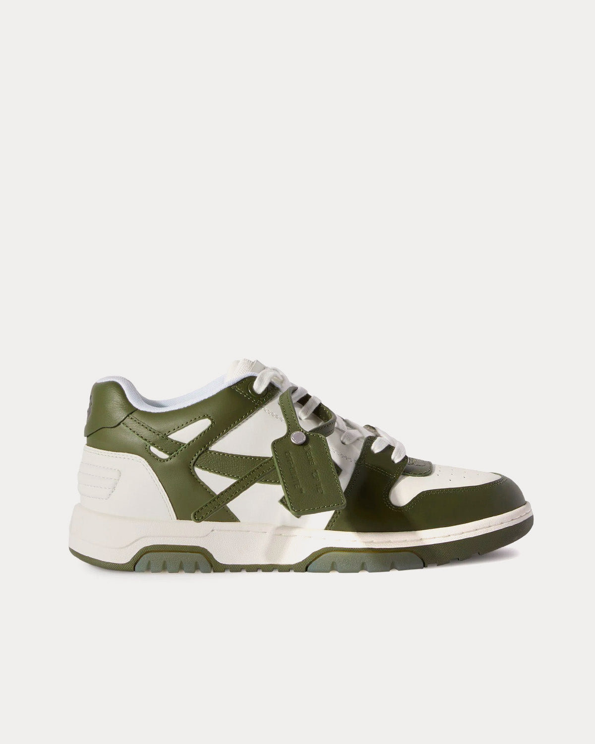 Off-White Out Of Office Calf Leather Khaki / White Low Top Sneakers - 1