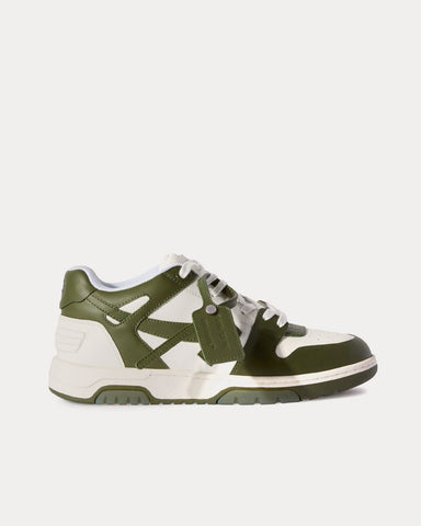 Off-White Out Of Office Calf Leather Khaki / White Low Top Sneakers