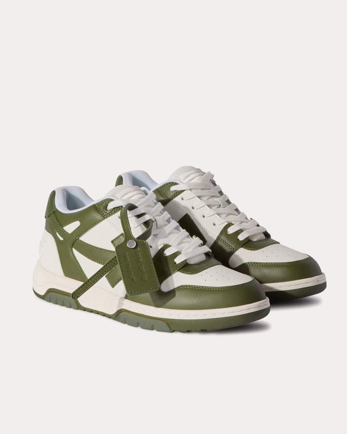 Off-White Out Of Office Calf Leather Khaki / White Low Top Sneakers - 2