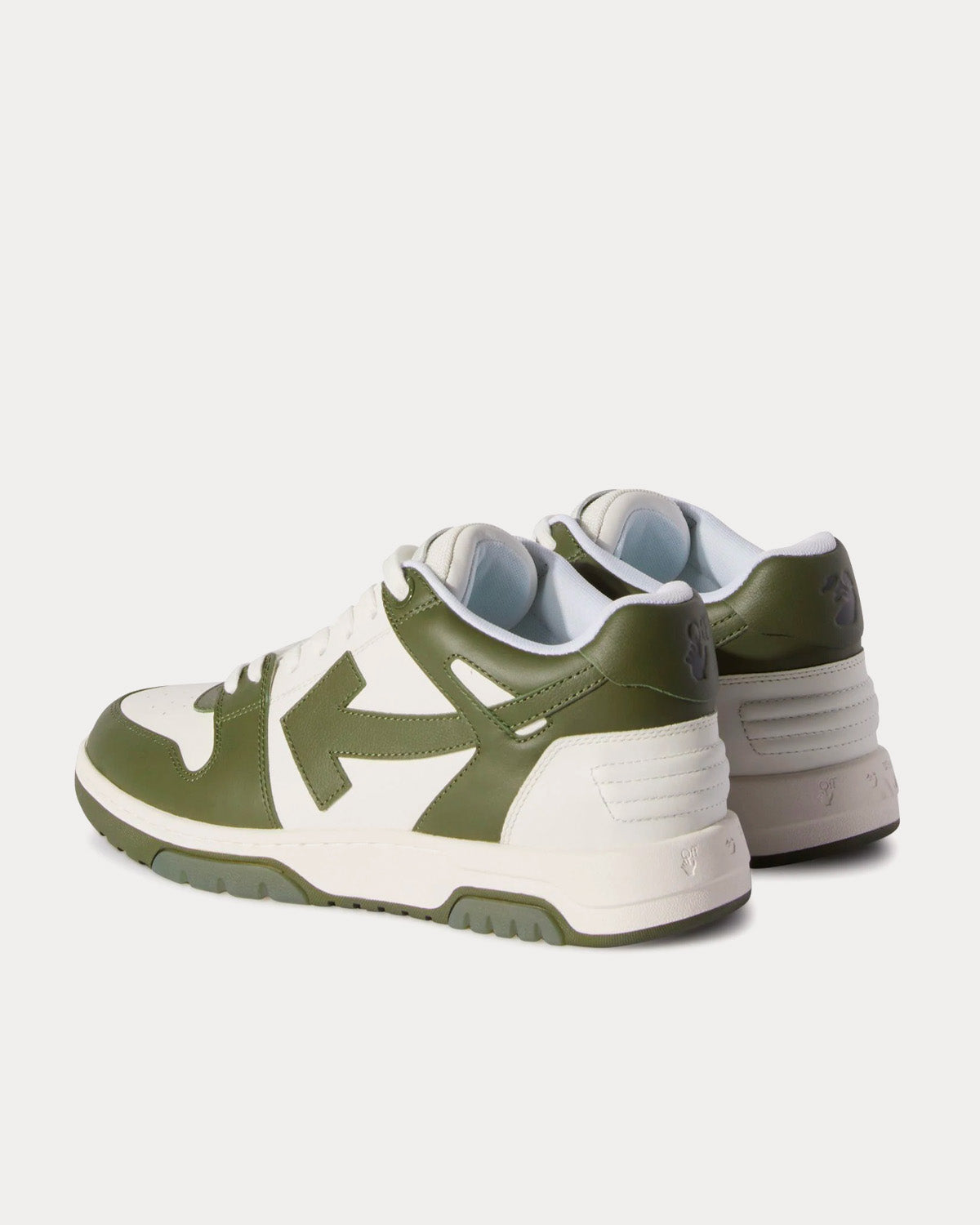 Off-White Out Of Office Calf Leather Khaki / White Low Top Sneakers - 3