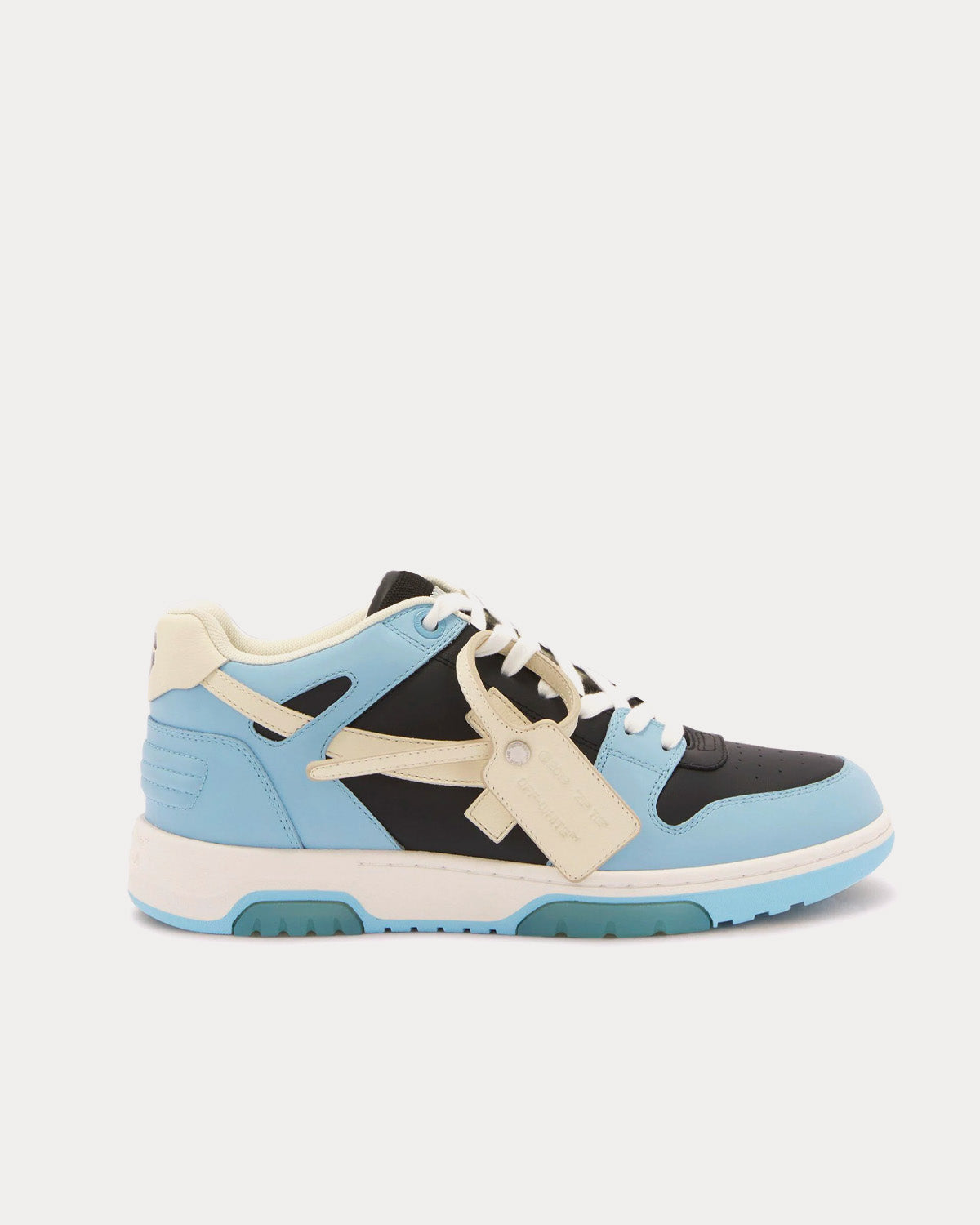 Off-White Out Of Office Calf Leather Light Blue / Pristine Low Top Sneakers - 1