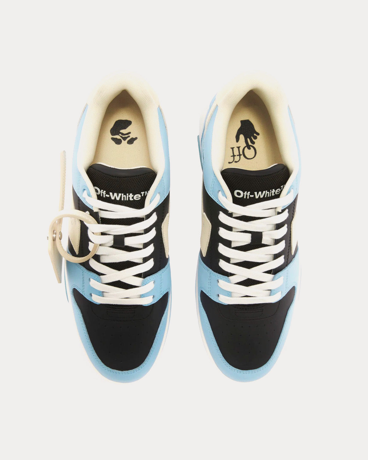 Off-White Out Of Office Calf Leather Light Blue / Pristine Low Top Sneakers - 2