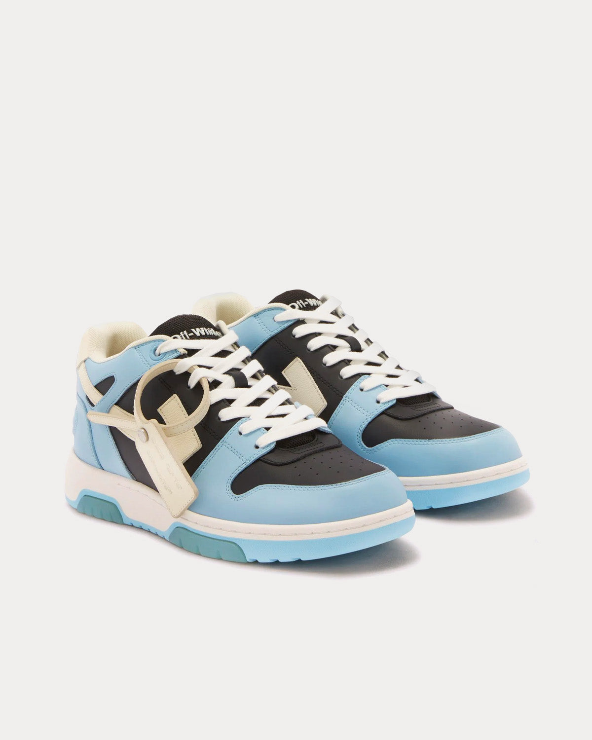 Off-White Out Of Office Calf Leather Light Blue / Pristine Low Top Sneakers - 3