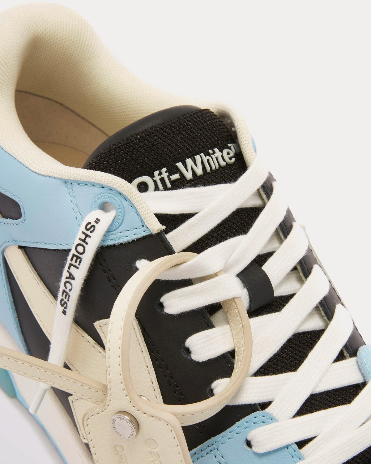 Off-White Out Of Office Calf Leather Light Blue / Pristine Low Top Sneakers - 5