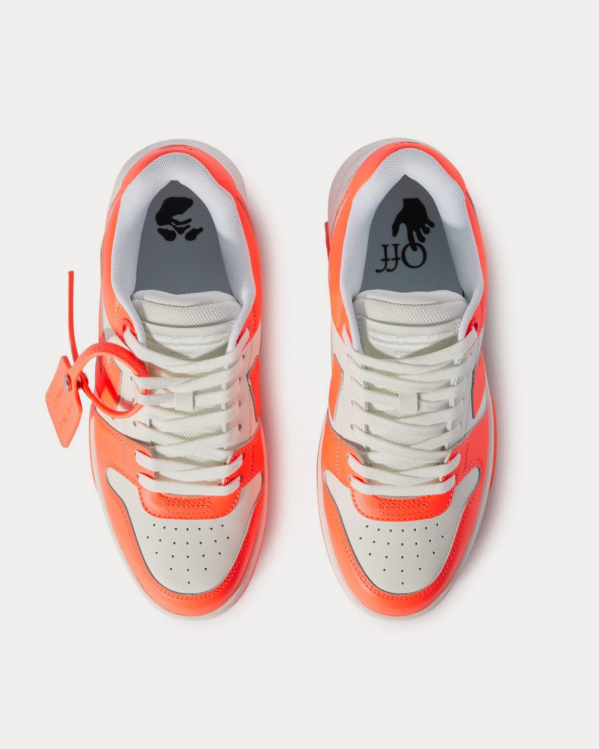 Off-White Out Of Office Calf Leather White / Orange Low Top Sneakers - 2