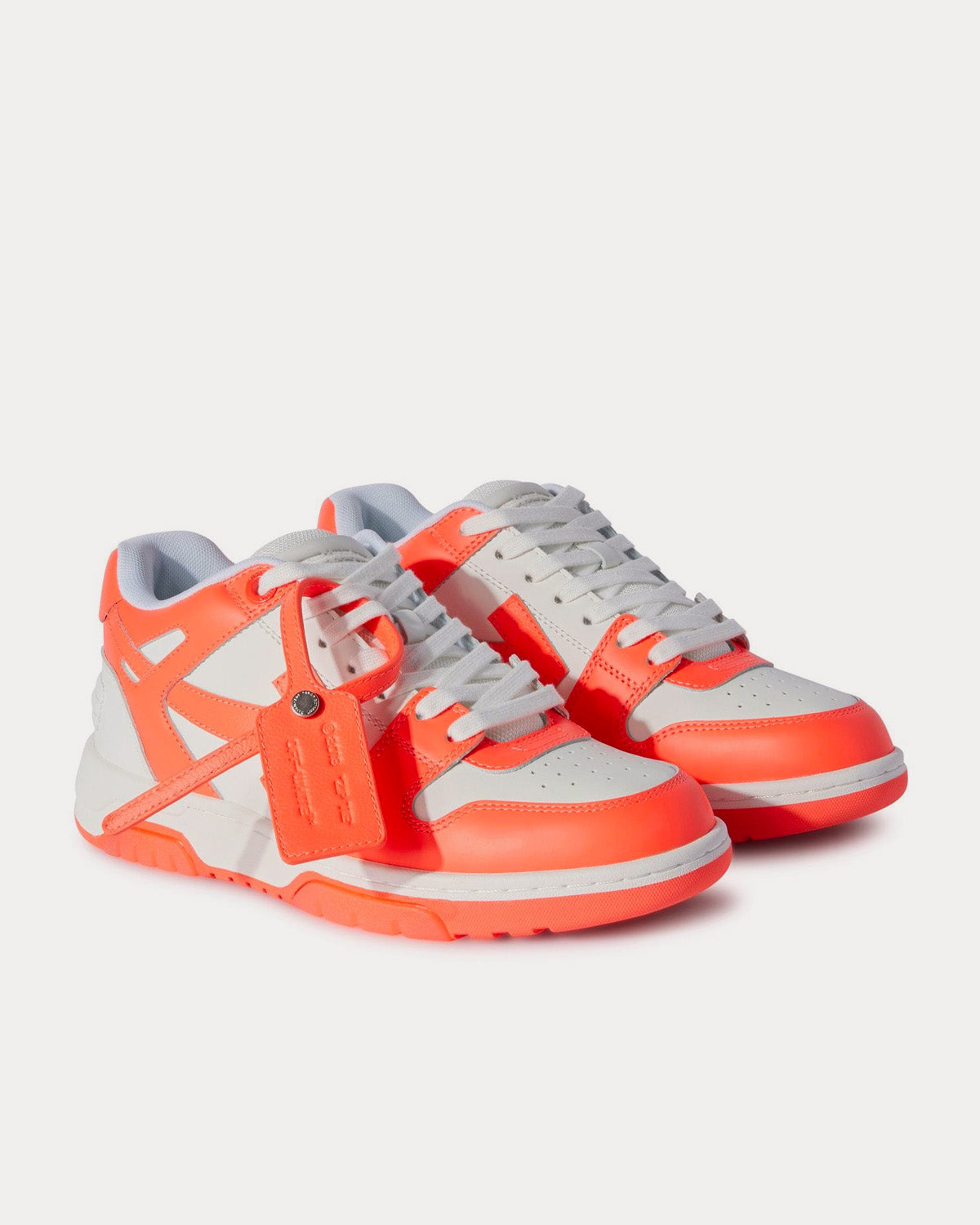 Off-White Out Of Office Calf Leather White / Orange Low Top Sneakers - 3